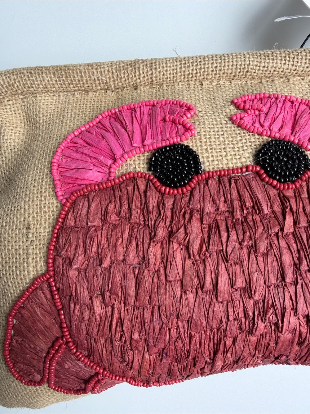 Zara Crab Raffia Beaded Clutch Bag - Picture 4 of 12